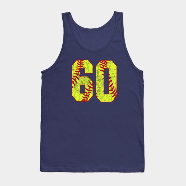 Fastpitch Softball Number 60 #60 Softball Shirt Jersey Uniform Favorite Player Biggest Fan Tank Top by TeeCreations